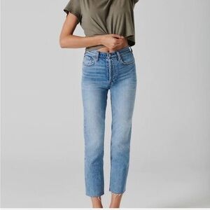 Denim Forum High-Rise Straight Leg Women’s Jeans - Light Blue